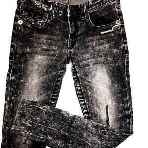 True Religion Julies Skinny Jeans, Custom Tattered Acid Wash, Flap Pocke…